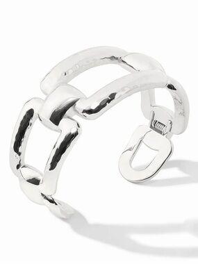 Julie Vos Hammered Link Silver-Tone Cuff Bracelet